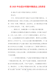 在2025年全县乡村振兴推进会上的讲话