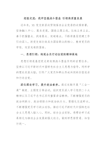 经验交流筑牢坚强战斗堡垒引领高质量发展