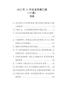 15篇20XX年11月企业党建汇编