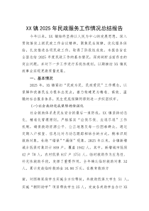 (整理)XX镇2025年民政服务工作情况总结报告