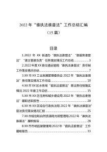 15篇20XX年谁执法谁普法工作总结汇编
