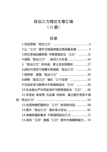 15篇政治三力理论文章汇编