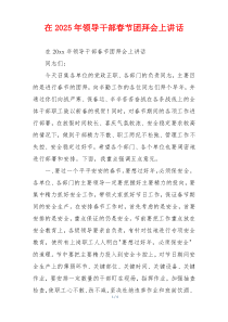 在2025年领导干部春节团拜会上讲话