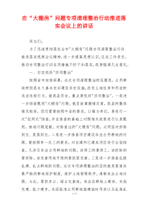 在“大棚房”问题专项清理整治行动推进落实会议上的讲话