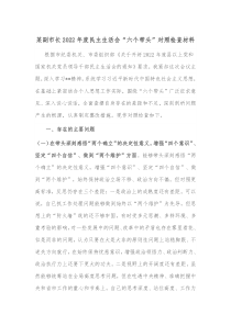 某副市长20XX年度民主生活会六个带头对照检查材料