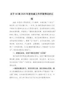(整理)关于XX镇2025年度党建工作开展情况的汇报