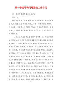 第一季度环保问题整改工作讲话
