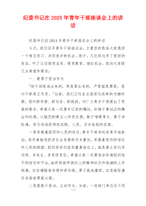 纪委书记在2025年青年干部座谈会上的讲话
