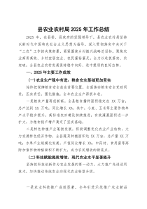 (整理)县农业农村局2025年工作总结