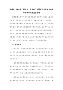 迎盛会铸忠诚强担当创业绩主题学习宣传教育实践活动研讨交流发言材料