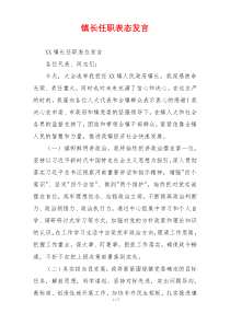 镇长任职表态发言