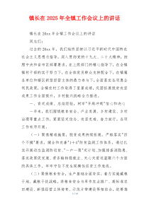 镇长在2025年全镇工作会议上的讲话