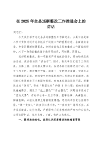 (整理)在2025年全县巡察整改工作推进会上的讲话