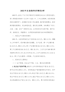 20XX年XX县经济运行情况分析