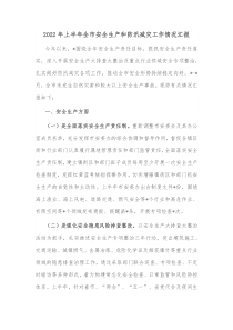 20XX年上半年全市安全生产和防汛减灾工作情况汇报