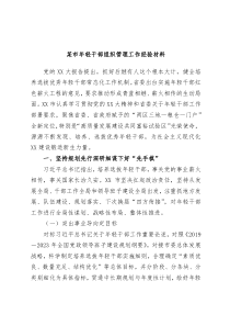 某市年轻干部组织管理工作经验材料