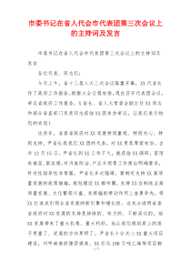 市委书记在省人代会市代表团第三次会议上的主持词及发言