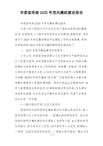 市委宣传部2025年党风廉政建设报告