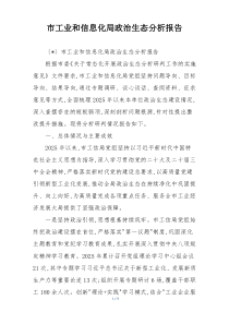 市工业和信息化局政治生态分析报告