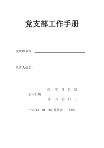 20XX年党支部工作手册会议记录篇
