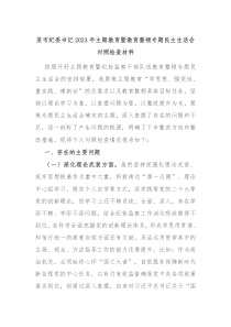 某市纪委书记20XX年主题教育暨教育整顿专题民主生活会对照检查材料
