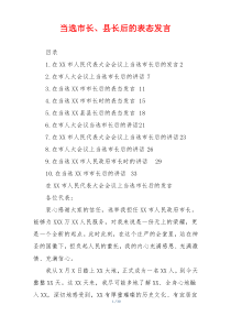 当选市长、县长后的表态发言