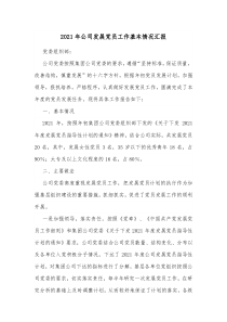 20XX年公司发展党员工作基本情况汇报