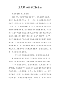(参考)党支部2025年工作总结
