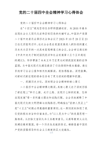 (参考)党的二十届四中全会精神学习心得体会