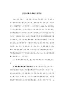 20XX年县区统战工作要点