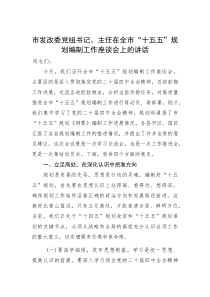 (整理)市发改委党组书记、主任在全市“十五五”规划编制工作座谈会上的讲话