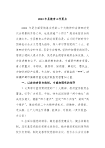 20XX年县教育工作要点