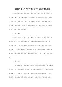 20XX年安全生产专项整治三年行动工作情况汇报