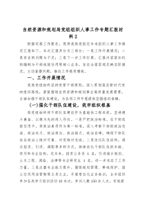 (整理)自然资源和规划局党组组织人事工作专题汇报材料2