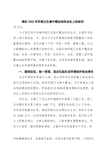 (整理)镇在2025年环境卫生集中整治动员会议上的讲话