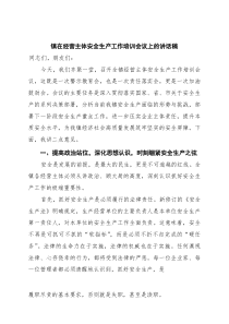 (整理)镇在经营主体安全生产工作培训会议上的讲话稿