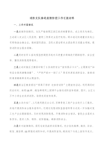 消防支队推进疫情防控工作汇报材料