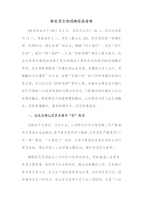 特色党支部创建经验材料