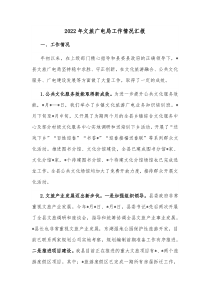 20XX年文旅广电局工作情况汇报