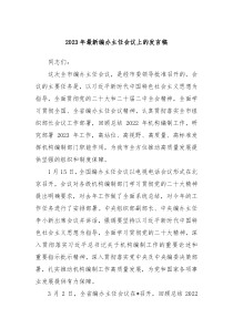 20XX年最新编办主任会议上的发言稿
