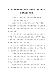 第二批主题教育专题民主生活会以身作则廉洁自律方面问题查摆材料汇编