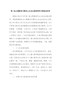 第二批主题教育专题民主生活会副职领导对照检查材料