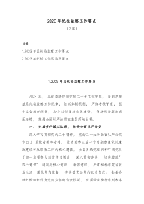 2篇20XX年纪检监察工作要点