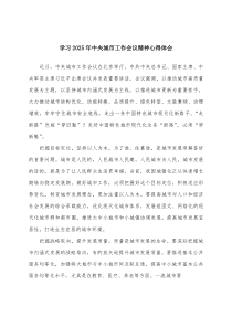 学习2025年中央城市工作会议精神心得体会【6篇精编】