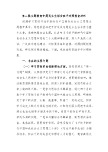 第二批主题教育专题民主生活会班子对照检查材料新四个方面