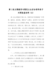 第二批主题教育专题民主生活会领导班子对照检查材料3