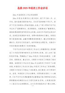 县委2025年经济工作会讲话