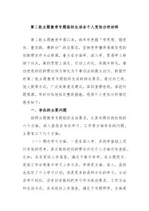 第二批主题教育专题组织生活会个人党性分析材料