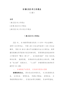 3篇XX镇20XX年工作要点