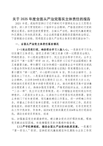 2025年全面从严治党落实主体责任报告【公司党委书记】(材料)
